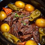Delicious Mississippi Pot Roast served with sides on a rustic table