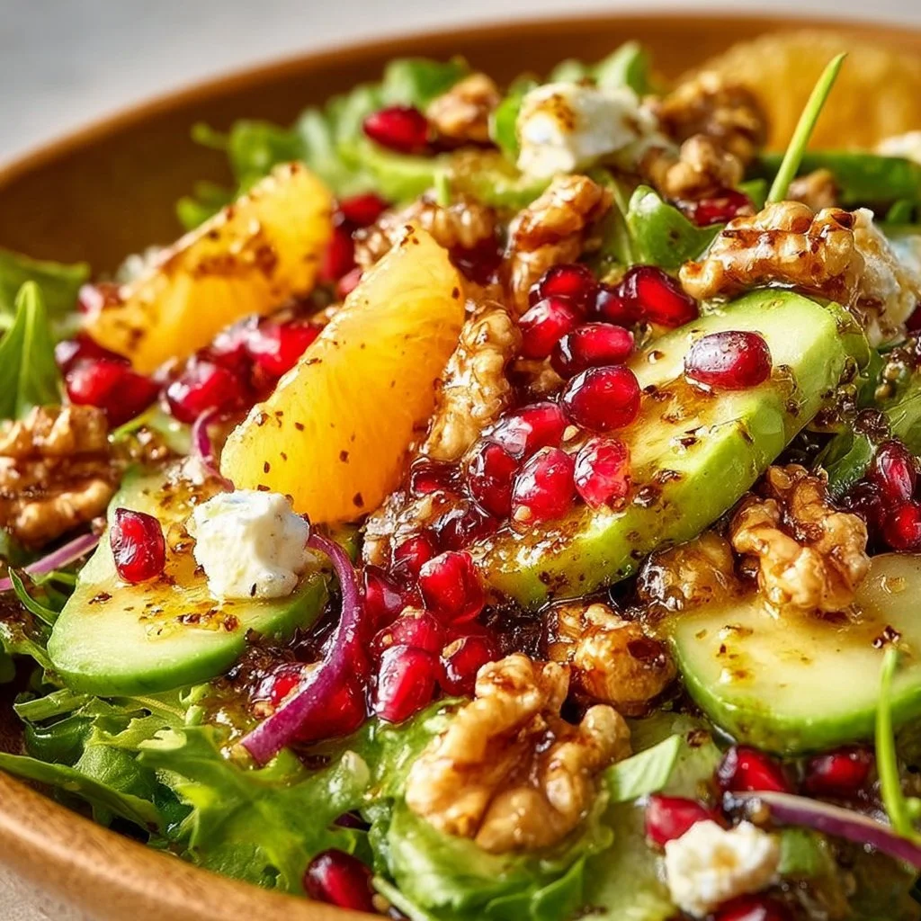 Winter Christmas Salad with Honey Mustard Dressing