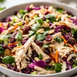 Asian Chicken Cranberry Salad with vibrant vegetables and cranberries