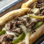 Authentic Blackstone Philly Cheesesteak with melted cheese and grilled steak