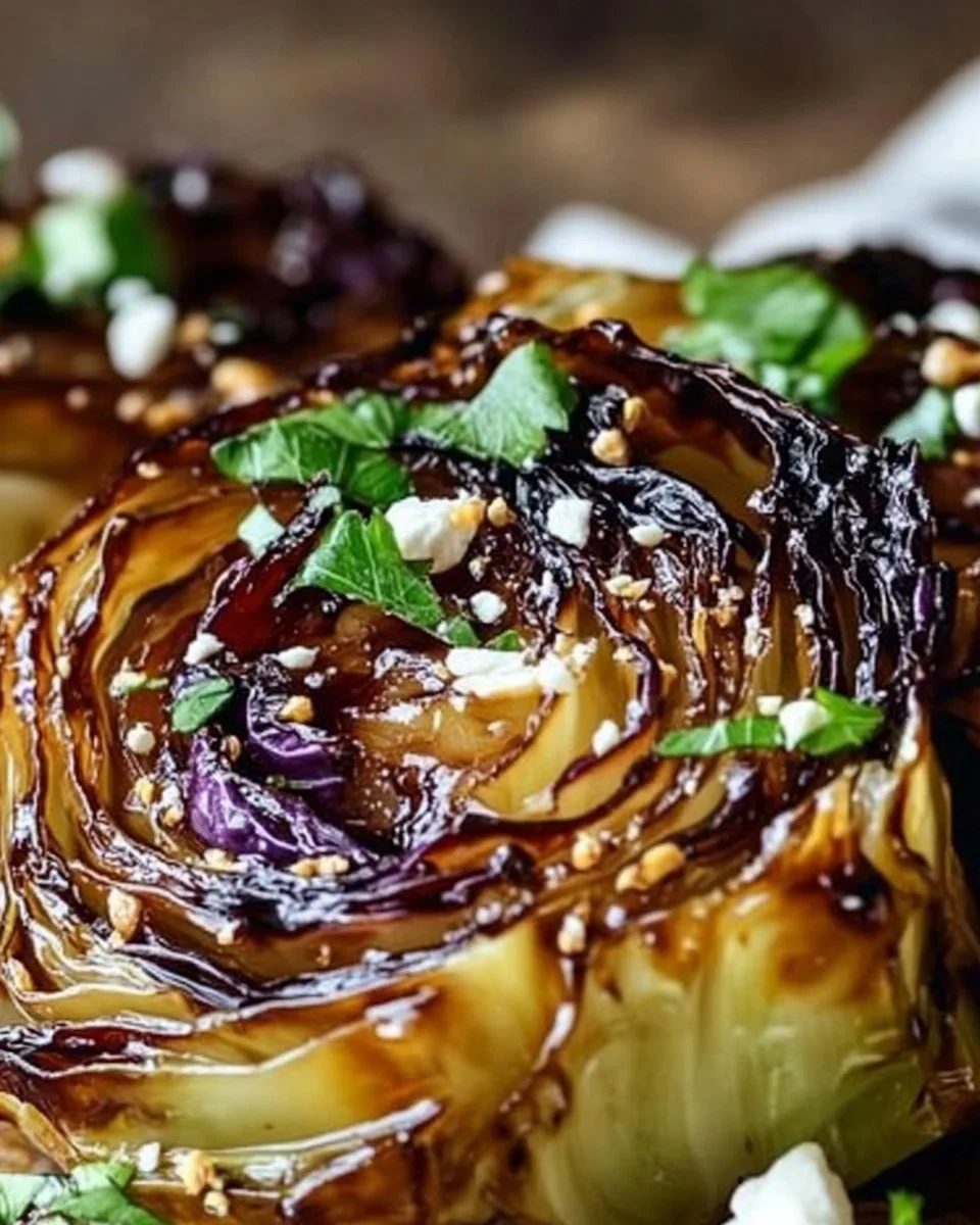 Honey Balsamic Cabbage Steaks