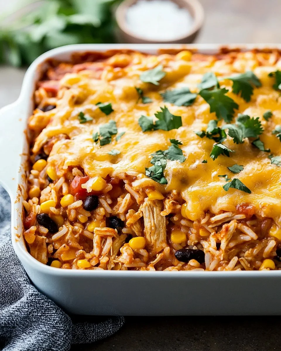 Chicken Enchilada Rice Casserole