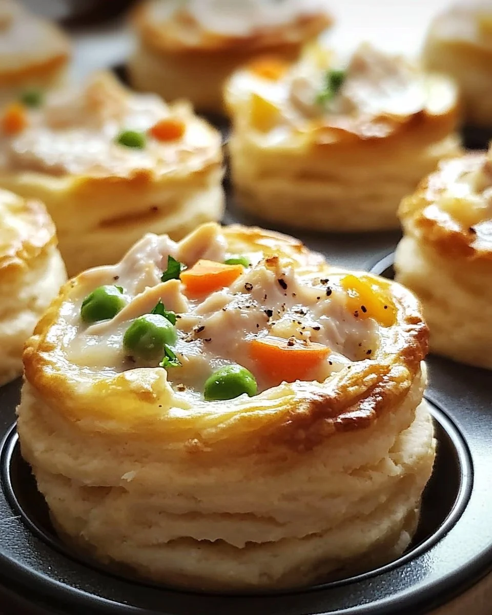 Chicken Pot Pie Biscuit Cups