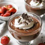 Delicious Chocolate Protein Pudding topped with berries in a bowl