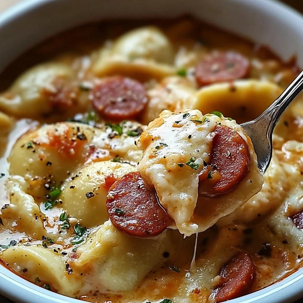 Classic Crockpot Pierogi Casserole with Kielbasa - Loudas Recipes