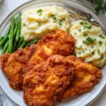 Crispy Country Fried Chicken Breast served with sides