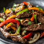 Delicious Cowboy Stir Fry with colorful vegetables and savory meat in a skillet