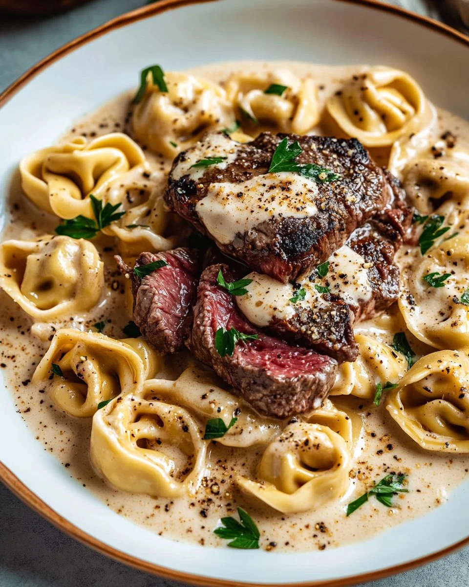 Cracked Garlic Steak Tortellini in Creamhouse Sauce Bliss