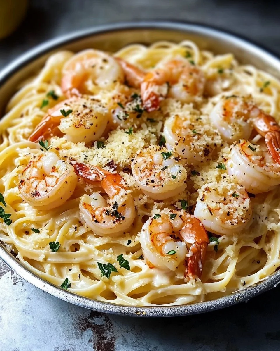 Crispy Shrimp Scampi Linguine