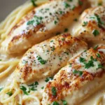 Delicious Crock Pot Angel Chicken served with creamy sauce and herbs