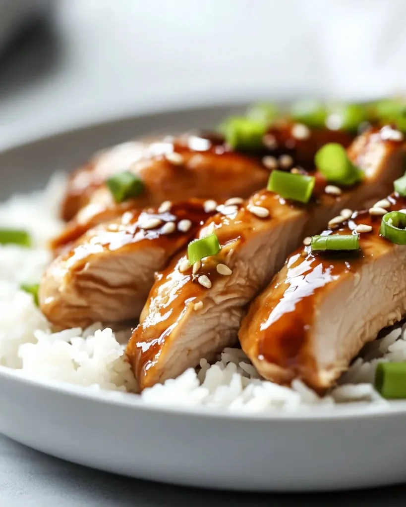 Dump and Go Crockpot Teriyaki Chicken Crockpot Teriyaki Chicken ready to serve with rice and vegetables