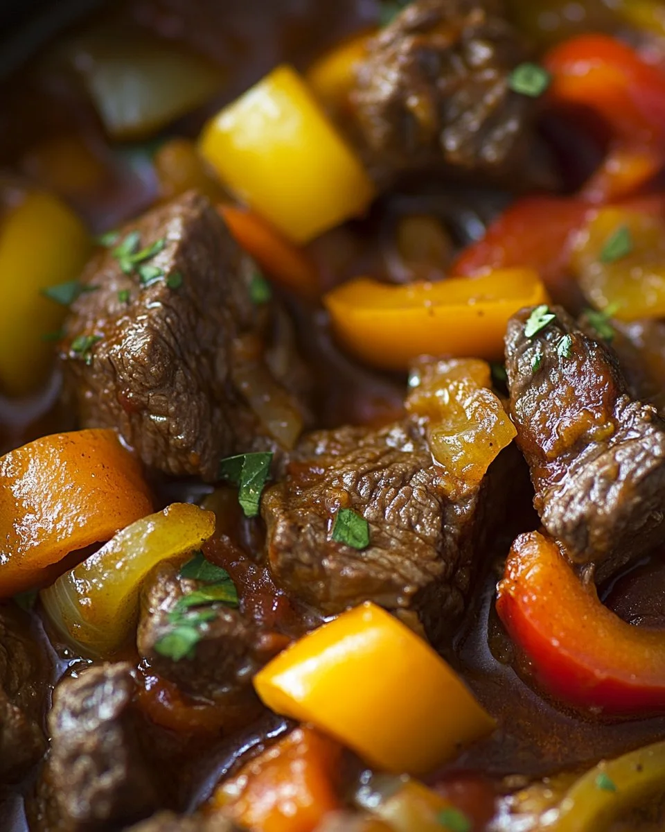 Easy Slow Cooker Pepper Steak
