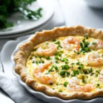 Delicious Florida shrimp cheddar pie with fresh shrimp and melted cheese