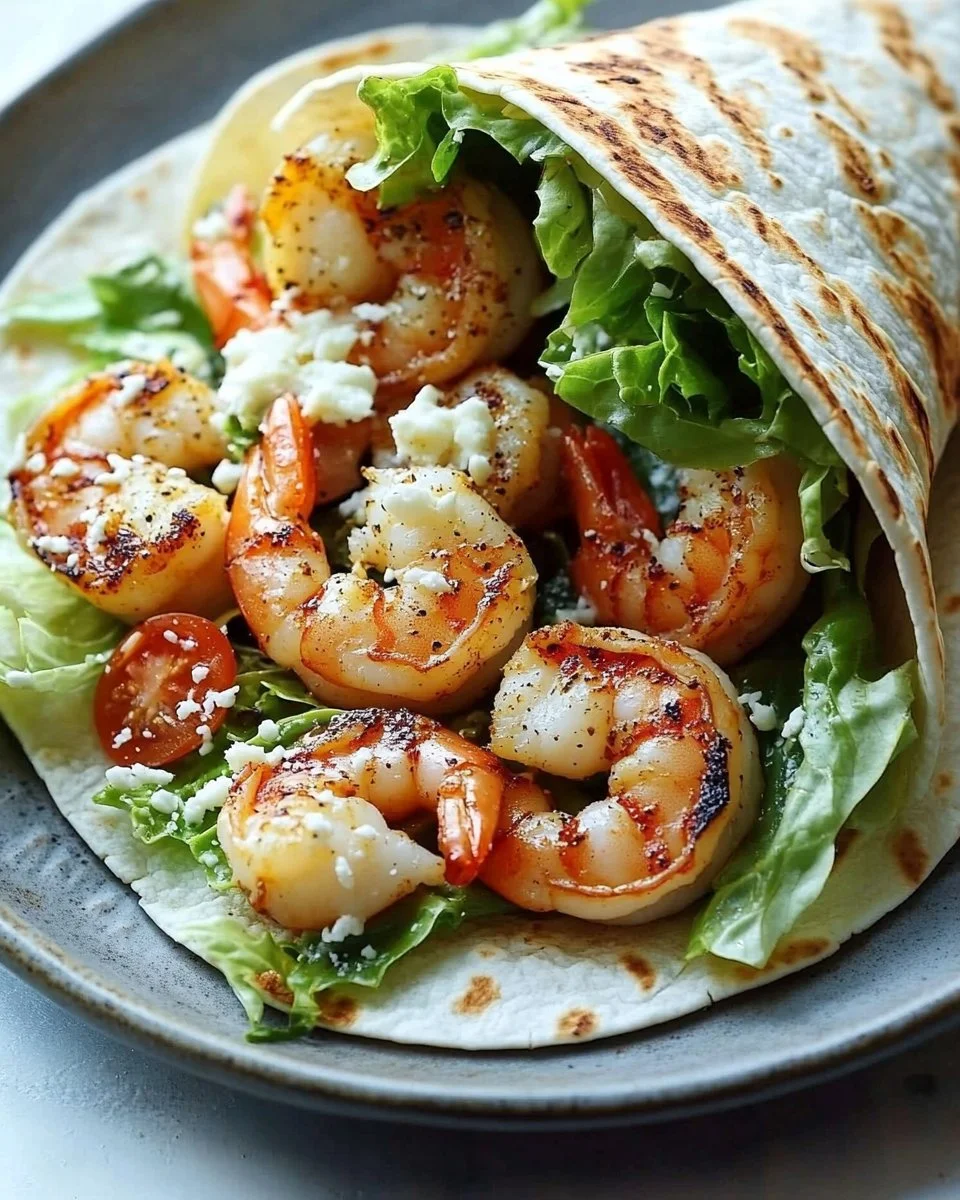 Grilled Shrimp Caesar Wraps