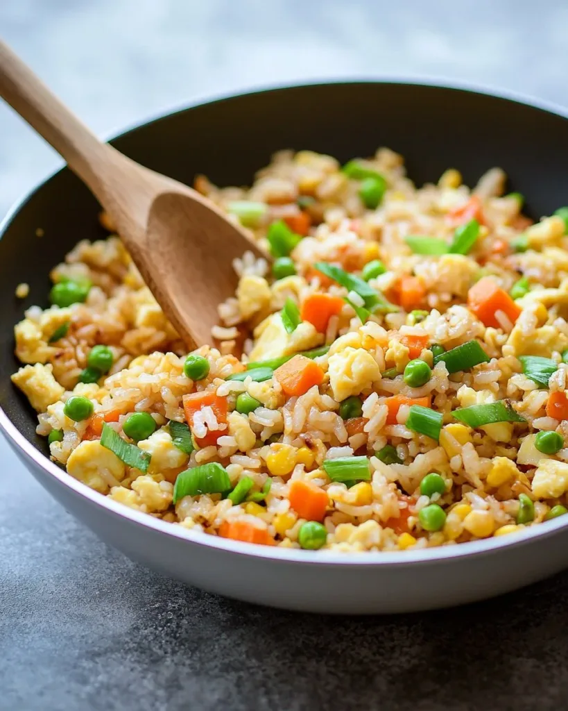Hibachi Fried Rice Delicious serving of Hibachi Fried Rice with vegetables and chicken