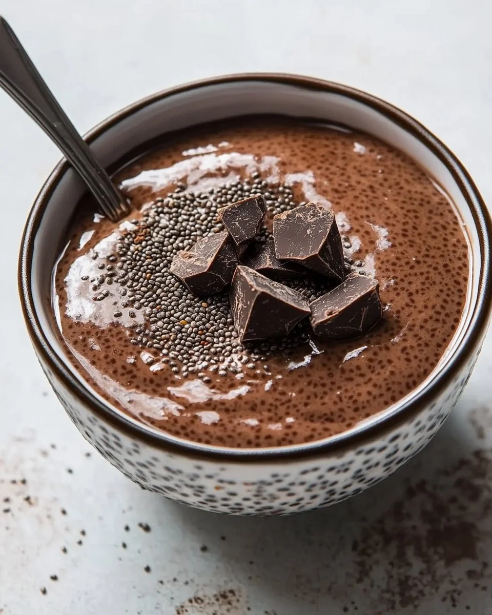 High Protein Chocolate Chia Seed Pudding