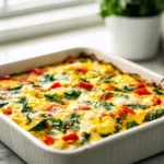 Delicious high-protein cottage cheese egg bake served in a dish