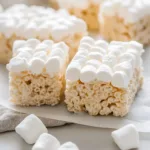 Homemade Marshmallow Rice Krispie Treats on a plate
