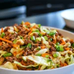 Delicious Paleo Egg Roll in a Bowl served in a vibrant dish