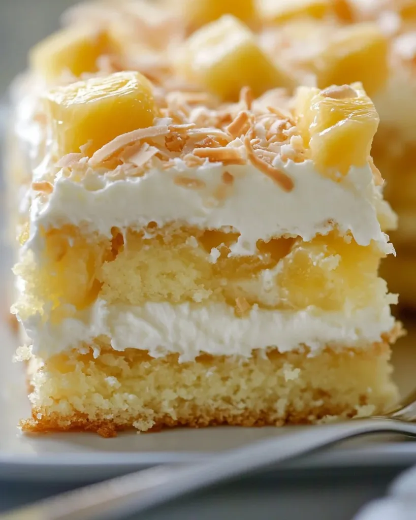 Delicious Pineapple Coconut Dream Cake with tropical flavors