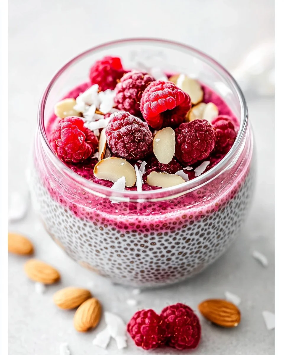 Raspberry Chia Pudding Sweetened with Maple Syrup