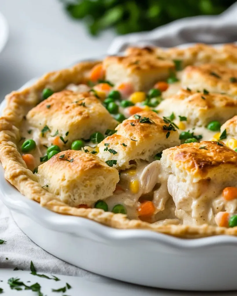 Red Lobster Biscuit Chicken Pot Pie Red Lobster Biscuit Chicken Pot Pie topped with flaky biscuits and creamy chicken filling