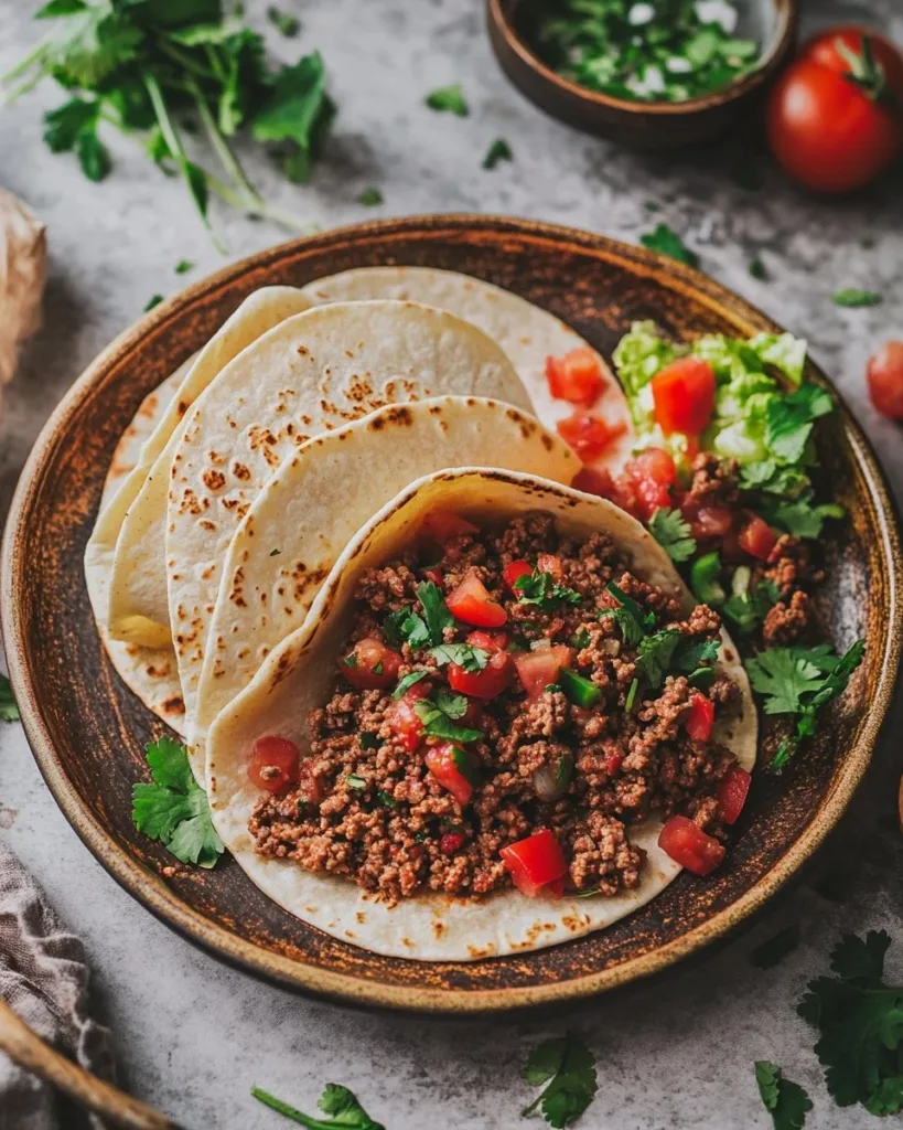 Slow Cooker Taco Meat Delicious slow cooker taco meat served in a bowl with toppings.