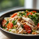 Delicious Thai Chicken Salad with fresh vegetables and herbs
