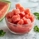 Delicious 2-ingredient watermelon sorbet made in the Ninja Creami.