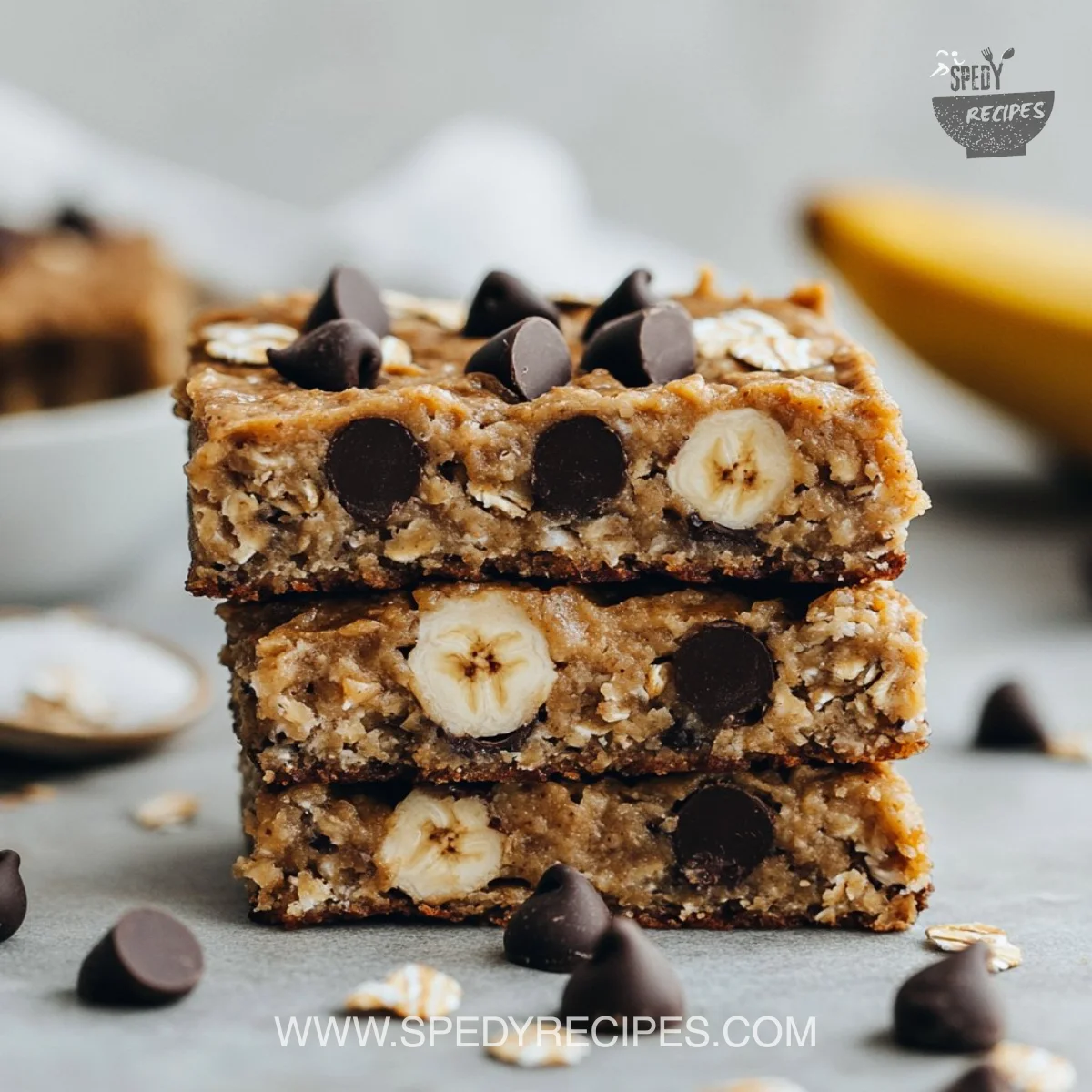 4 Ingredient Peanut Butter Banana Bars