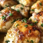 Baked Lemon Butter Chicken with fresh herbs and lemon slices