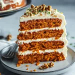 Delicious homemade carrot cake with cream cheese frosting