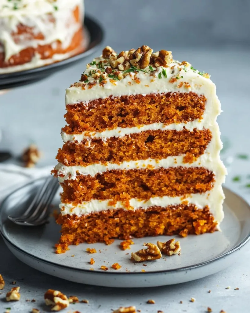 Carrot Cake Delicious homemade carrot cake with cream cheese frosting