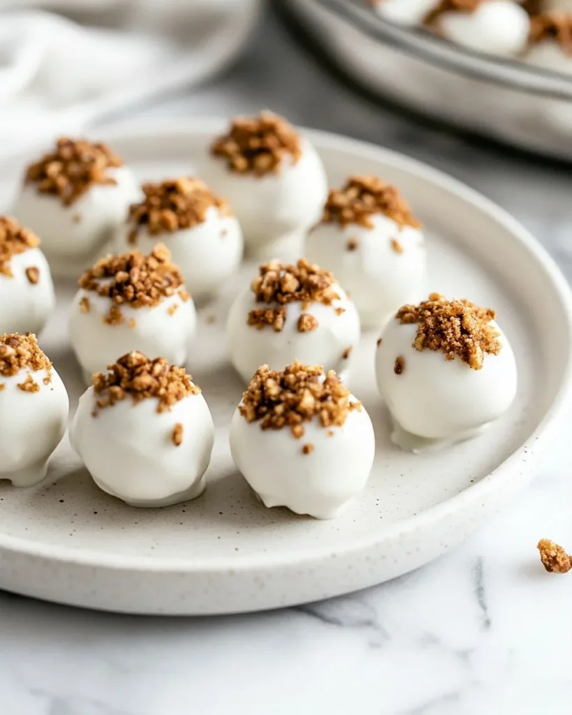 Homemade carrot cake truffles topped with cream cheese frosting and nuts