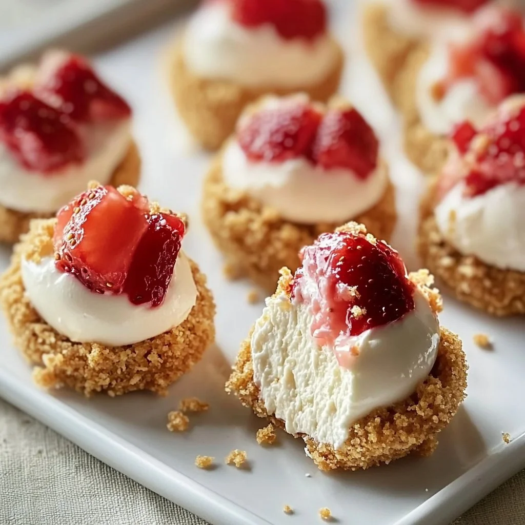 Cheesecake Bites with Strawberries