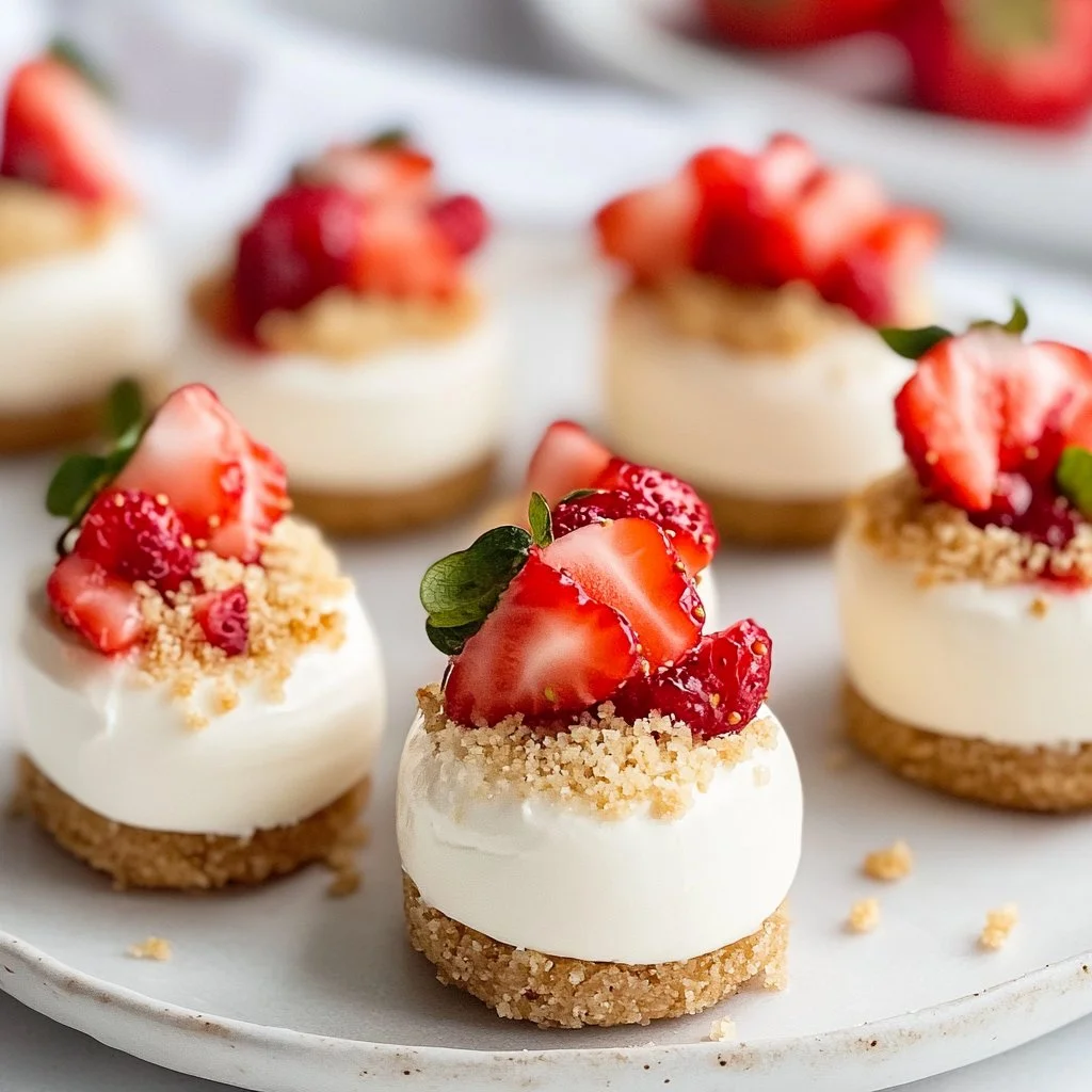 Cheesecake Bites with Strawberries