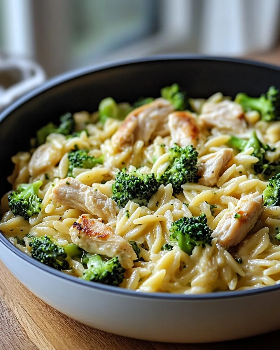 Cheesy Chicken Broccoli Orzo