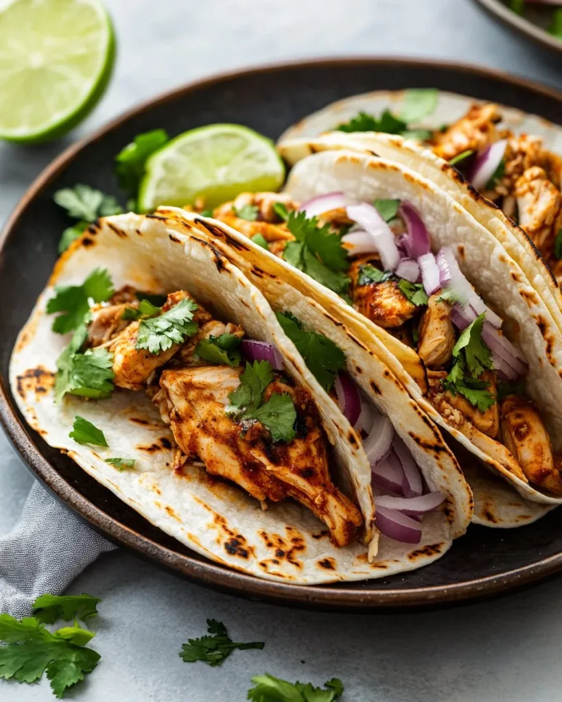 Delicious Chicken Street Tacos with fresh toppings and vibrant colors
