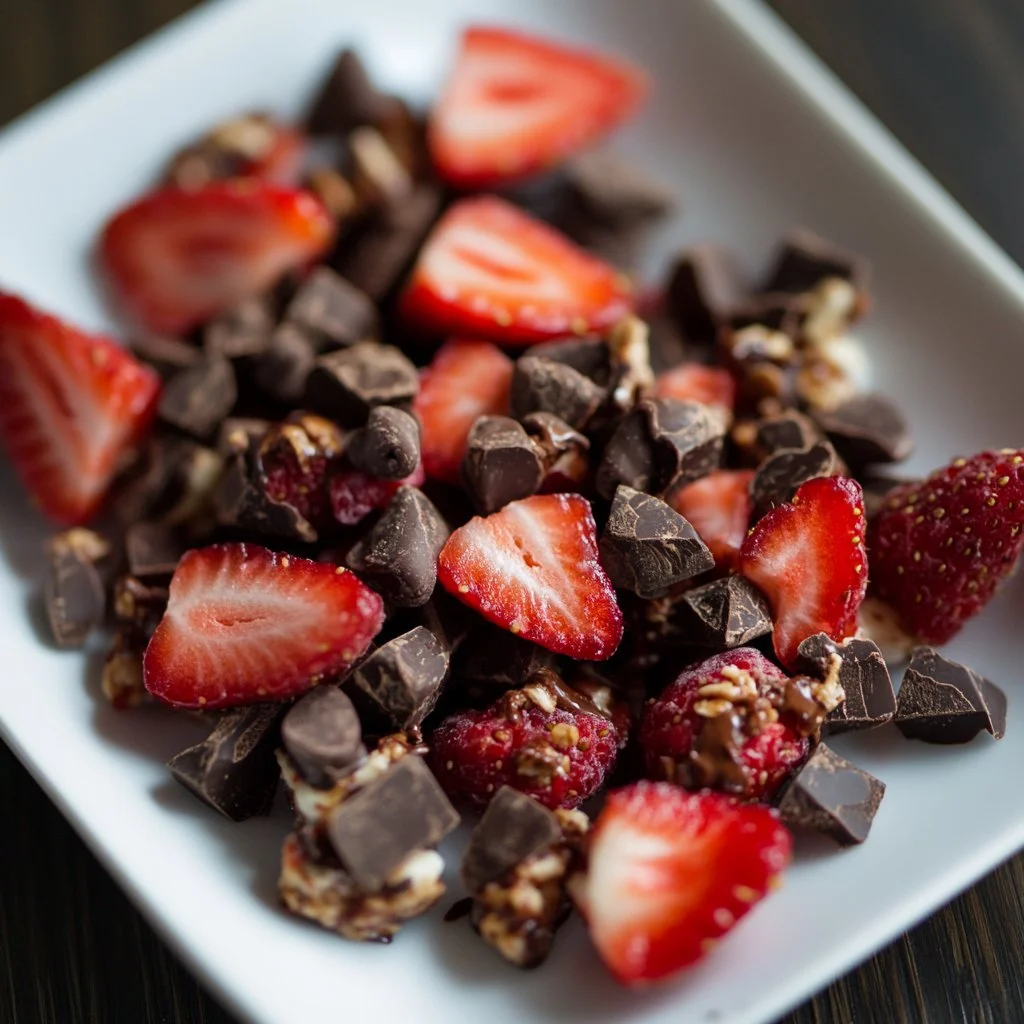 Chocolate Strawberry Yogurt Clusters Chocolate strawberry yogurt clusters, a delicious and healthy snack option