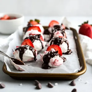 Chocolate Strawberry Yogurt Clusters recipe with fresh strawberries and yogurt.