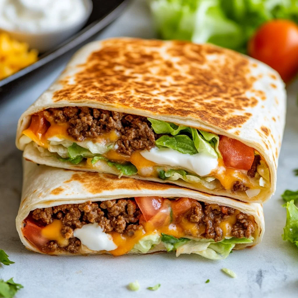 Delicious homemade Crunchwrap Supreme ready to serve