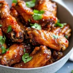 Crispy air fryer Chinese chicken wings served on a plate