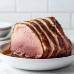 Tender Crockpot Beef dish served with vegetables and herbs.