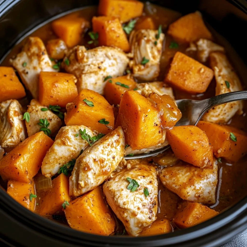 Crockpot Chicken and Sweet Potatoes