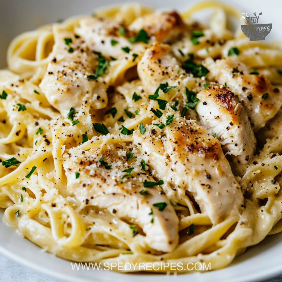 Crockpot Garlic Parmesan Chicken Pasta