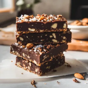 Dark Chocolate and Sea Salt Nut Bars packed with healthy nuts and flavors