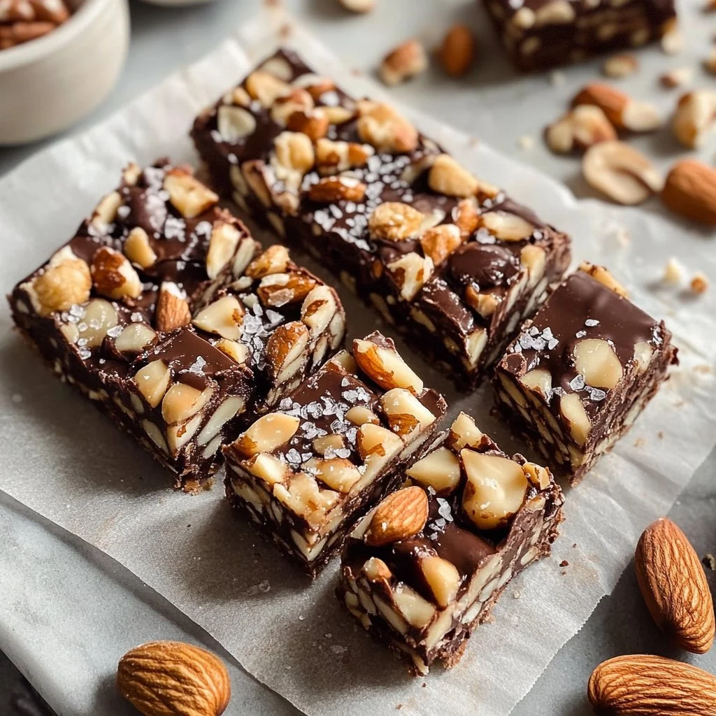 Dark Chocolate and Sea Salt Nut Bars