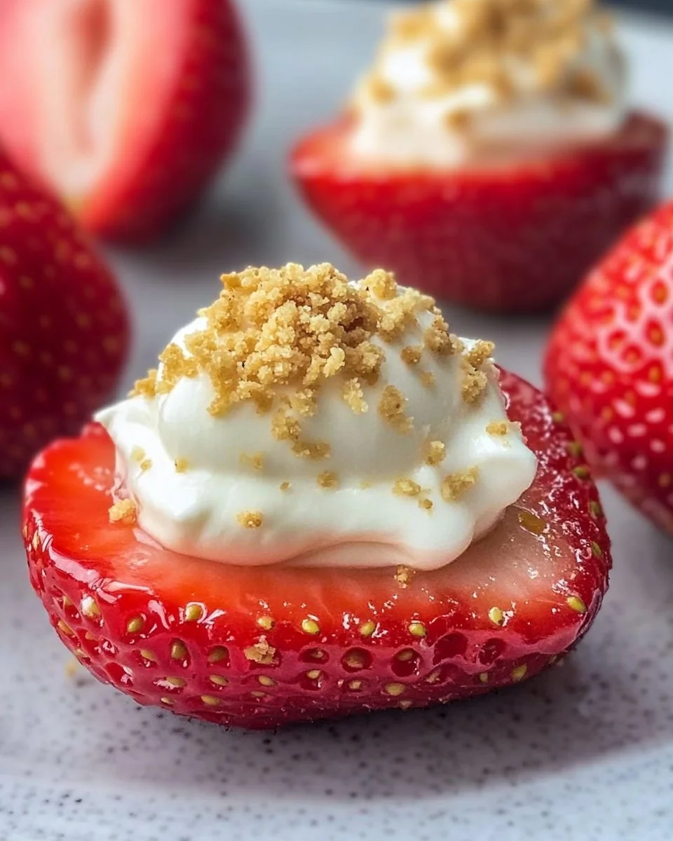 Deviled Strawberries (Made with a Cheesecake Filling)