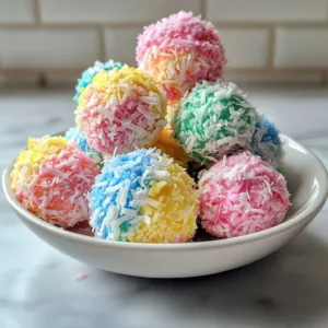 Easter Bunny Coconut Tails - No-bake festive treat for Easter celebrations.