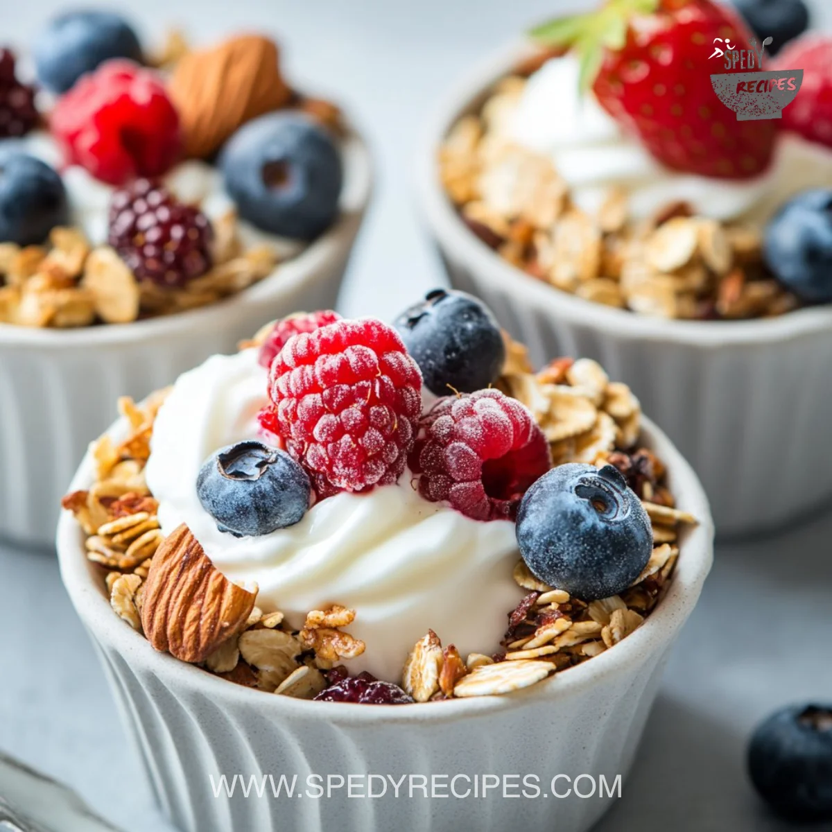 Frozen Yogurt Granola Cups with Berries